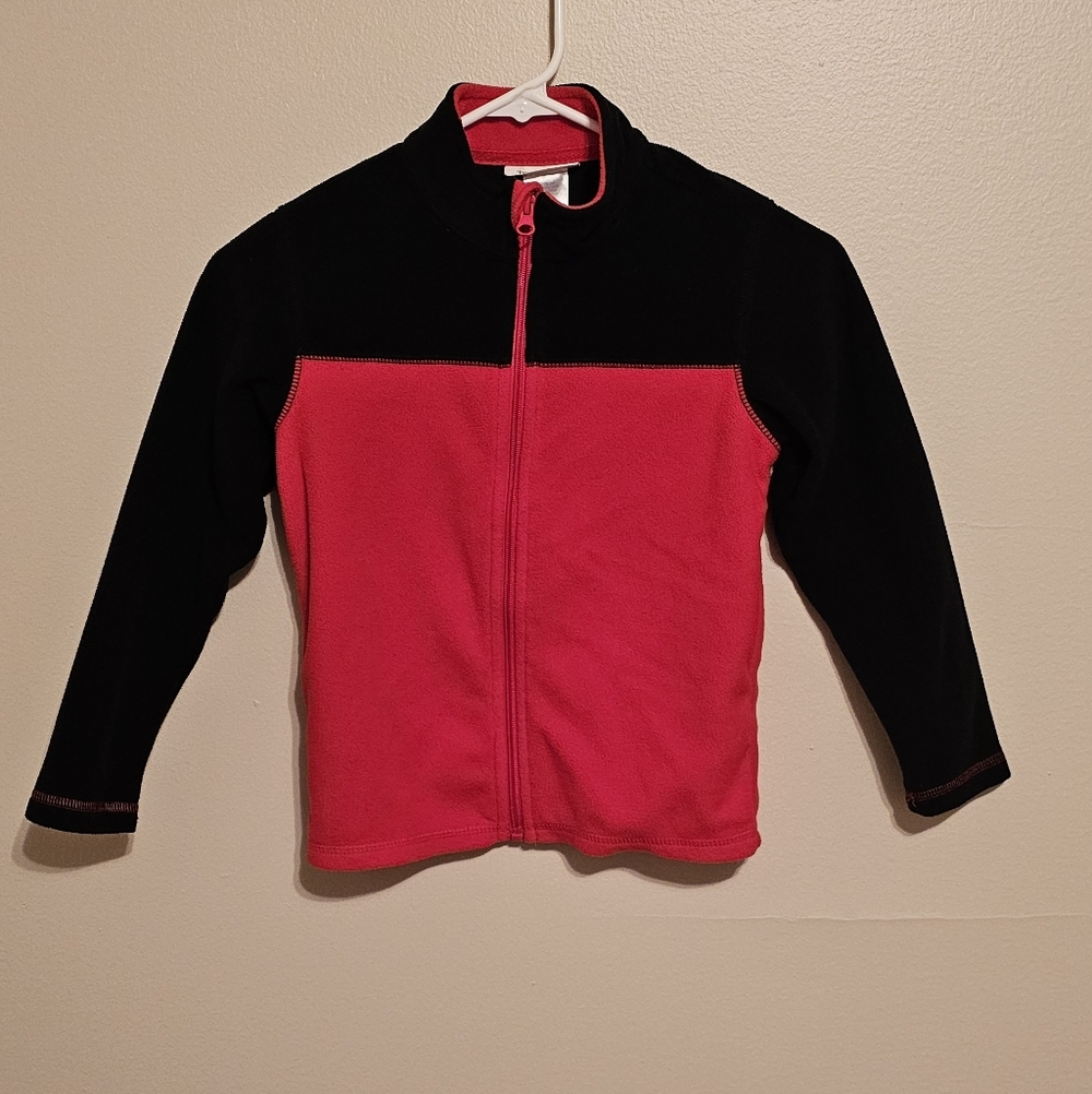 Toughskins Size M(5/6) Boys Zip Up Sweatshirt Red Black